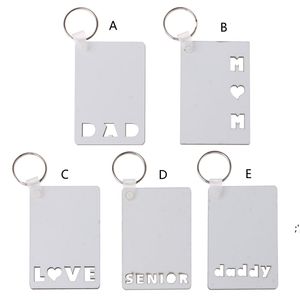 Sublimacja Blank Brelok Wisiorek Boże Narodzenie MDF Dwustronne Drukowanie Ciepła Breloczek Dekoracji Chainlugage Decor Decor Keyring RRB14769