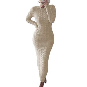 Casual Dresses Chic Knitted Sweater Dress Fashion Jacquard Weave Women Bodycon Woman Party Night Robe Femme Elegant Vestidos Trend 287