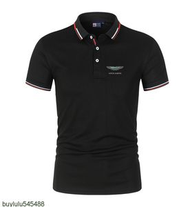 2023 Nova camisa polo de Fórmula 1 de corrida de F1 Aston Martin masculina de algodão de manga curta camisetas com gola virada para baixo masculina casual verão respirável cor sólida