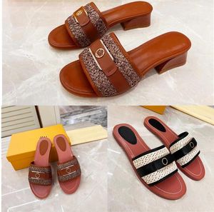 L00V Sandal Women Summer Slippers Patent Leather Lychee Crocodile Skin Maroon Fonce Khaki Triple White Brown Classic Black Slides Fashion Sandals