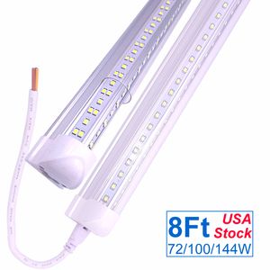 4Ft 5Ft 6Ft 8Ft LED Tube Light V Shape Integrated Tubes 4 5 6 8 Ft Cooler Door Freezer LED Lighting Garage Warehouse Workshop Basement OEMLED