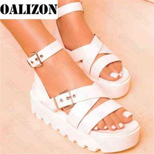 Slipper Sandal Platform Kvinnor Tjock Buckle Strap Gladiator Shoe Summer 2022 Ny Casual Sport Flat Ladie Slide 220622