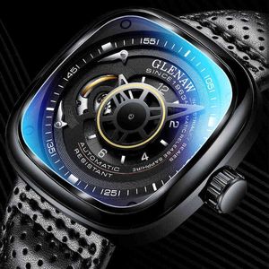 Orologio da polso GLunaw Top Brand Luxury Men s Watch m Impermeabile Data Orologio quadrato Uomo Meccanico orologio meccanico orologio militare relogio