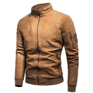 Men Brand Spring Vintage Casual Suede Bomber Jacket Pave Men Осенняя одежда уличная одежда для воротничков Паркас Men 201128