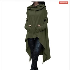 Hoodies للنساء من النوع الثقيل الأوروبي والأميركي للأزياء الصلبة ذات اللون المقنع الطويل Q220824
