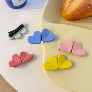 Koreanische kinder süßigkeiten farbe liebe herz haarnadel kleine mädchen Pony Clips für kinder haar zubehör