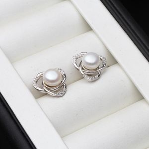 Pieno orecchini di perle bianchi lampadario genuino autentico naturale di acqua dolce gioielli in argento sterling per wemon nozze regalo per favore