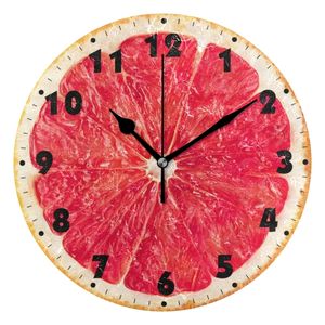 Creative Tropical Fruit Round Wall Clock Silent Hanging Watch for Kitchen Living Room Home Decor No Ticking Sound Accept Custom 220707