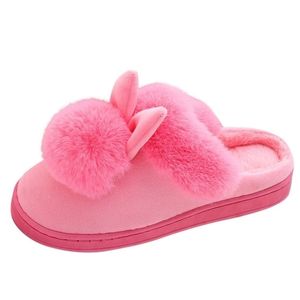 Jaycosin Shoes Woman Winter Home Furry Ears Indoor Soft Comfort Footwear Shoe Cute Fluffy Slippers Y201026 GAI GAI GAI