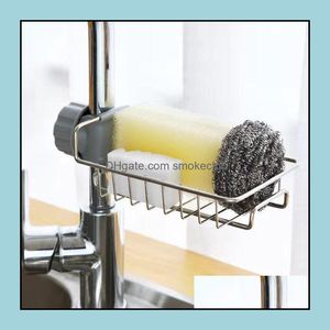 Innovative Simplehollow Design Draining And Ventilating Household Kitchen Sinkfaucet Racks Stainless Steel Creative Single Layer Rag Sanitar