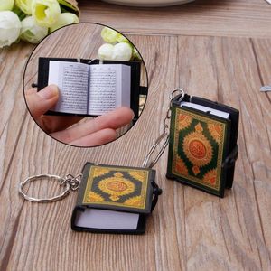 Anahtarlıklar mini Ark Kur'an Kur'an Kitap Gerçek Kağıt Arapça Okuyabilir Kuran Keychain Müslüman JewelryKeychains