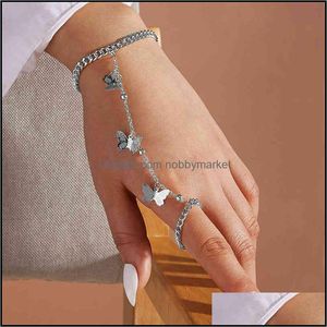 Band Rings Jewelry Ifme Punk Gold Color Long Chain Butterfly Shape Ring For Women Girls Fashion Hiphop Party Gift Drop Delivery 2021 Mbge1