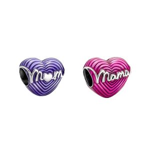 2022 Mors gåva utstrålande kärlek Mamma Heart Charm 925 Sterling Silver Pärlor för smycken Making Fits Original Woman Charms Armband DIY 791160C01 791505C01