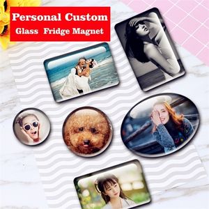 Personalized customization Artificial glass magnetic fridge magnets tourist souvenirsGood memories special gifts for friends 220712