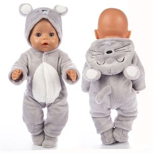 2PCSSet Suitshoes Dolls Outfit för 43 cm Baby Doll Cute Jumpers Rompers 17 Inch Doll Clothes Doll Accessory 220815