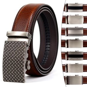 Belts Brand Simple Casual Men's Leather Belt Belted Luxury Ratchet Ratchet عالي الجودة من السبائك التلقائية