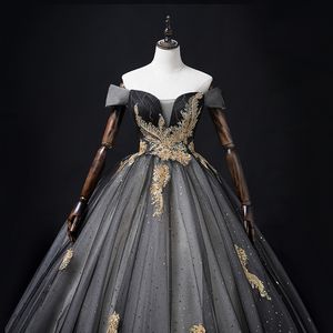 Luxo preto bordado bordado tema vestido de esfera medieval traje vestido desenhos animados princesa renascimento vestido rainha cosplay victoria