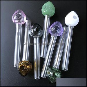 Smoking Pipes Accessories Household Sundries Home Garden Mini Glass Stberry Hand Pipe Straight Tube P Dhsfv