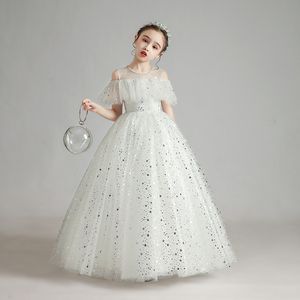 Principesse Flower Girls vintage Lace White Special OCN per matrimoni abiti da ballo per bambini abiti da concorso di comunione 403