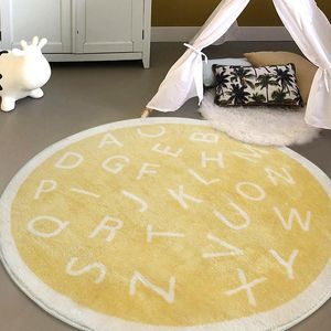 Dywany kreskówkowe alfabet studium okrągły dywan dziecięcy pokój dziecięcy dom miękkie dywany do sypialni nowoczesne sofa stolik kawowy mata podłogowa krzesło komputerowe RugCarpet