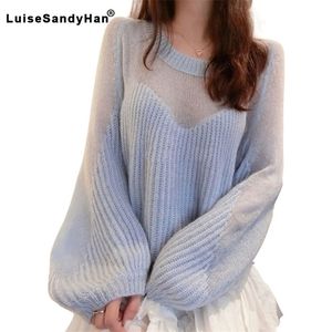 Autumn e Winter Fairy Soft Sweater Sweater Gentle Feeling, cheia de vento pregui￧oso, lanterna fina de lanterna feminina Mulheres 201221