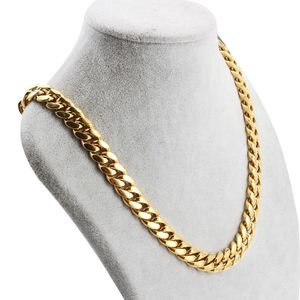 Correntes Colar de aço inoxidável colar de ouro de alta qualidade Curb Acesso à corrente cubana para homens Mulheres jóias de joias -gentes