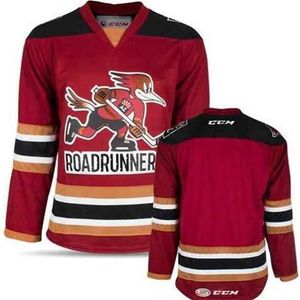 CeUf Tucson Roadrunners Red White Ice Hockey Jersey Men's Embroidery Stitched Customize any number and name Jerseys