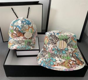 Diseñadores de moda Sombrero de cubo Estampado de tigre Cubos Sombreros Visera de verano de alta calidad Gorras de béisbol ajustadas Beanie Casquettes 2022 Scot22