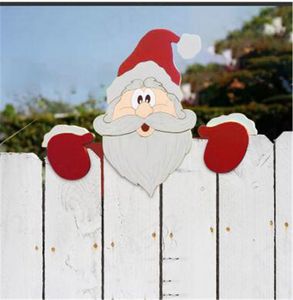 Juldekorationer staket dekoration jultomten rena kikar för hemträdgårdsdekor utomhus festlighetstillbehör