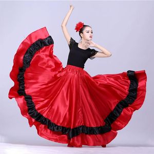 Stage Wear Women Spanish Flamenco Skirt Elastic Waist Satge Performance Costume Female Dance A-line Training SkirtStage