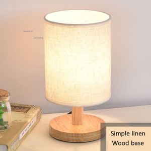 Table Lamps Art Wood LED Lights Decoration Lamp Living Room Learning For Bedroom Home Deco Bedside Bed Shade