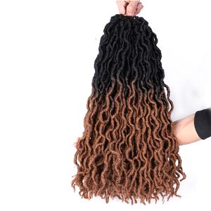 18 インチ波状ジプシー Locs かぎ針編みの髪合成三つ編みかぎ針編みの髪三つ編みヘアエクステンション LS18