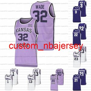 Niestandardowe Kansas State Wildcats Jersey NCAA College Koszykówka 13 Mark Smith 32 Dean Wade 30 Michael Beasley 1 Markquis Nowell 23 Mitch