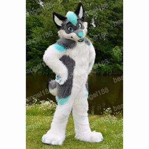 Halloween Gray Husky Dog Mascot Costume Top Quality Cartoon Plush Anime Theme Character Christmas Carnival Adults Birthday Party Fancy Outfit