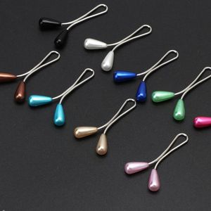 2022 beliebte Muslimische frauen Neck Clip Perle Brosche U-förmigen Nadel Seide Schal Broschen Pins Schmuck Zubehör Geschenk