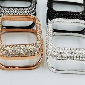 For Apple Watch Series 6 5 4 3 2 1 SE iwatch 38mm 42mm 40mm 44mm Luxury Bling Full Diamond Zircon Slim Protect Case Cover2442