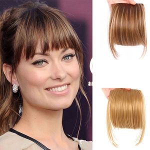 Clip In Hair Bangs With Fringe Hair Extension Natural Hairpieces Straigth Neat Bang