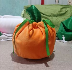 DHL100pcs Stuff Sacks Halloween Lint Pumpkin Holiday Party Candy Borsa con coulisse senza manico