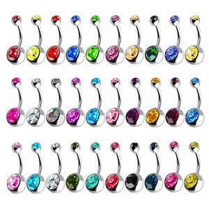 Colors Belly Button Ring Surgical Steel Hypoallergenic Lead and Nickel Free 14 Gauge Navel Piercing Body Jewelry