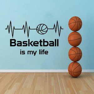 Wall Stickers Basketball Sports Sticker Boys Room ECG Wire Waterproof Decal Home Decor Kids Rooms Bedroom G622