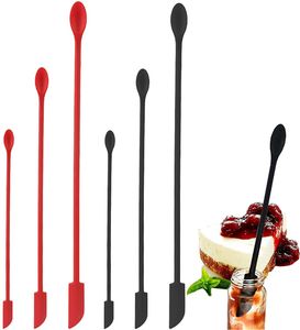 6 Pieces Silicone Last Drop Spatula Spoon for Beauty Kitchen Makeup Bottle Scraper Lotion Tiny for Girls and Women