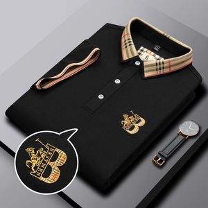 Arrivo Polo di lusso europeo Mens Estate Cotone di alta qualità Risvolto Ricamo T-shirt su misura 16 colori 220616