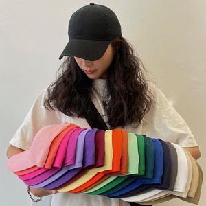 Sommer Einfarbig Frauen Baseball Kappe Einstellbare Unisex Caps Männer Sonnenhüte Schwarz Weiß Hip-hop Hut