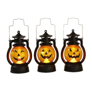 LED Halloween Pumpkin Lantern Lamp Ghost Party Rekvisita hängande nattljus Ljusdekorationer Hem Bar Kids Toy Outdoor Yard Decor HY0445