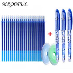 25 pcsset Erasable Gel Pen Refills Rod 05mm Washable Handle Magic Erasable Pen for School Pen Writing Tools Kawaii Stationery 220714