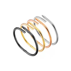 Personality Love Bracelet Without Drill Nails Fashion Woman Cuff Bracelet Electroplating 18K Gold 3 Color Designer Jewelry