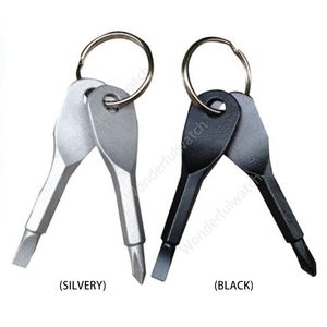 Portabla skruvmejslar Keychain Outdoor Pocket Mini Skruvmejsel Set Key Ring med slitsade handnyckelhängen 1000 Sets Daw476