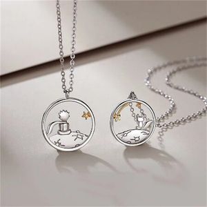 Couple S925 Silver Plated Prince Little Fox Pendant Personalized Necklace Valentine's Day Anniversary Gift GC1180