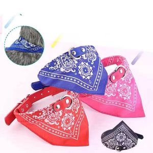 Dog Collar Supplies Printed Leather Triangle Scarf Small and Medium Dog Slobber Neck Cover Pets wholesale