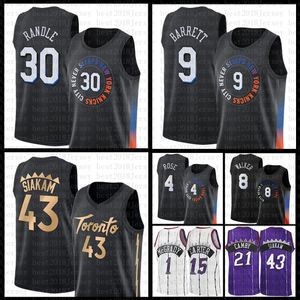 Basketball Jersey 15 43 RJ Barrett Julius Randle Derrick Rose Kemba Walker Torontos Raptores New Mens York Black Knick 9 30 4 8 Vince Carter Pascal Siakam Dark Blue